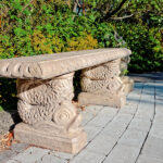 5004 Ławka stylowa prosta z rybami (2) LOGO