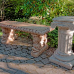 5004 Ławka stylowa prosta z rybami LOGO