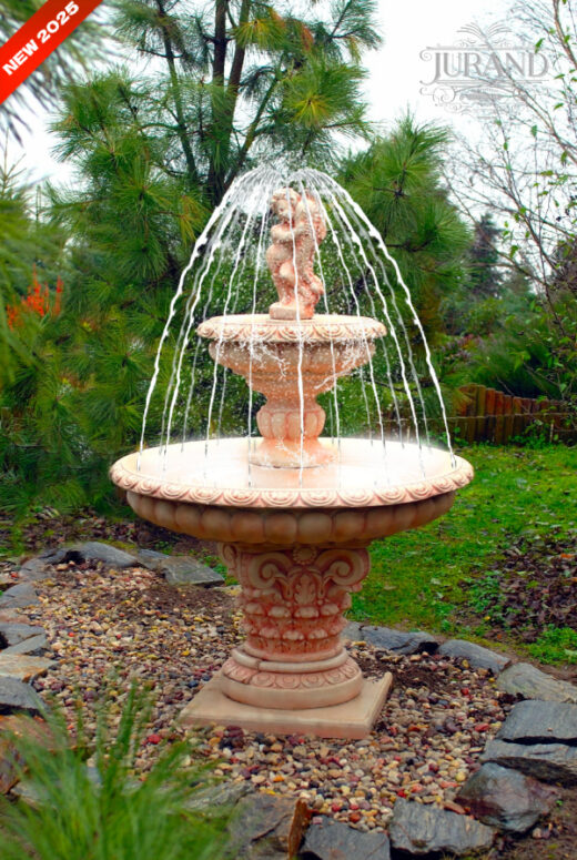 1040R Fontanna grecka (chłopiec z rybką) z ringiem LOGO new